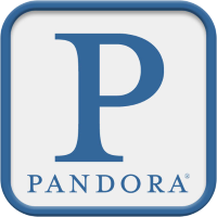 Logo of Pandora (P).